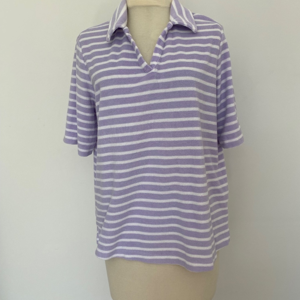 Lands' End Purple Striped Women's Top